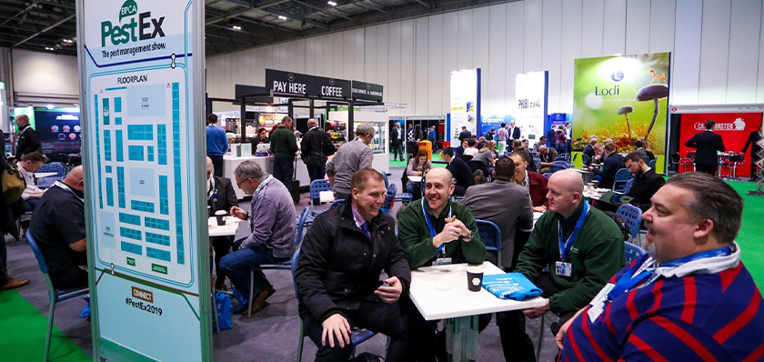Professionals meeting at a BPCA PestEx exhibition